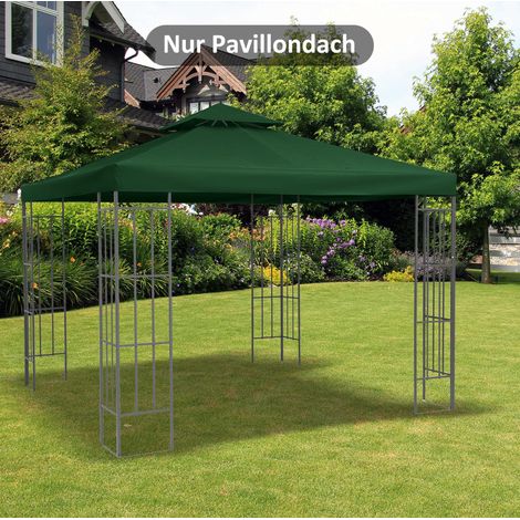 Telo di ricambio per gazebo 3 x 3 m in poliestere idrorepellente verde DESVIAE (1/5)