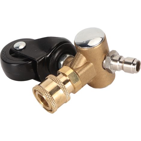 Nettoyeur de soubassement à roue pivotante avec raccord rapide 1/4in, adaptateur en laiton pour nettoyeur haute pression, fixation à roue pour nettoyage de voirie (1/5)