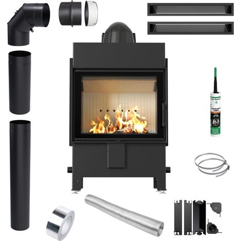 Kamineinsatz KRATKI LUCY 12kW Ø200 Schließung Set Rohre Lüftung (1/5)