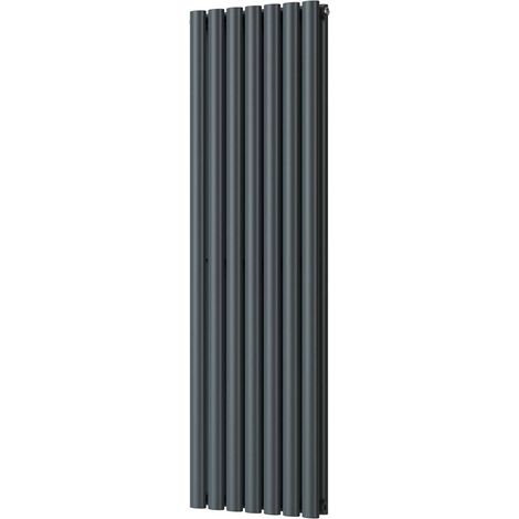 Omeara - Anthracite Vertical Radiator H1400mm x W406mm Double Panel