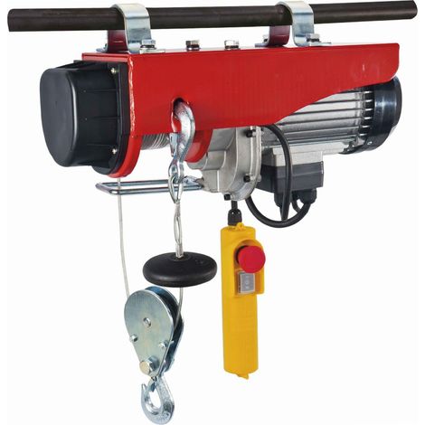 Ribimex – Palan électrique 200/400 kg – Moteur monophasé 980 W – Longueur câble 18 m – Charge rapide et fiable pour levage intensif