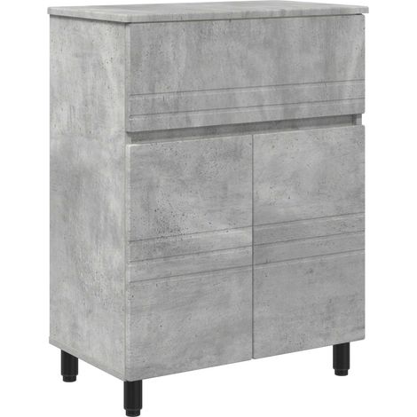 Unidad de tocador de baño Gris Hormigón 60 x 35 x 80 cm vidaXL