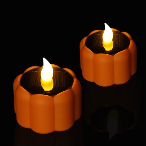 Solar-Kürbiskerze für Halloween, flammenlos, batteriebetrieben, wasserdicht, Dekoration für Halloween, Weihnachten, Hochzeiten oder den Außenbereich. (1/5)