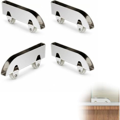 (4) 5mm stainless steel rollers, glass door sliding rollers, silent metal rollers (1/5)
