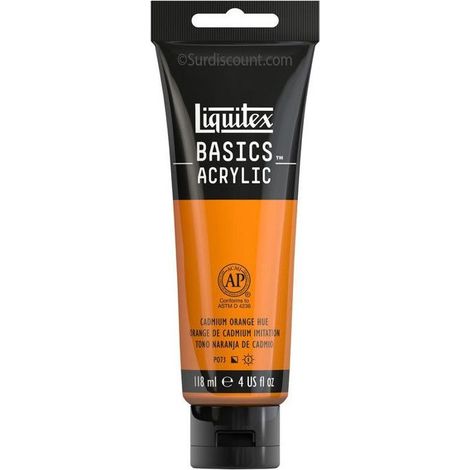 Peinture Acrylique en tube orange cadmium 118ml - Liquitex Basics (1/2)