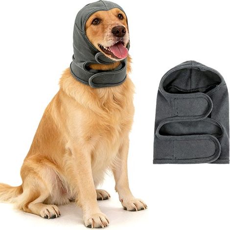 Beruhigende Hundemütze Größe M Kopflänge 18 cm Halsumfang 35 cm Nackenwärmer gegen Angstzustände für Hunde Beruhigt die Emotionen Gehörschutz bei (1/5)