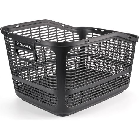 Panier arrière de vélo 36 l - Panier en plastique PP très résistant pour vélos électriques et vélos de ville - Résistant aux intempéries et aux UV - Avec plaque de protection et capot de (1/5)