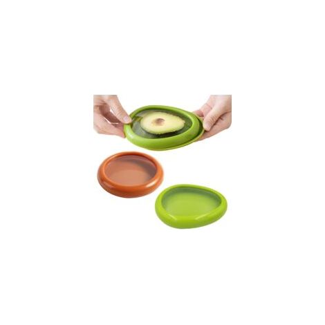 2 Pièces Conteneurs de Conservation des Aliments pour Avocat Tomate, Boîtes de Rangement Réutilisables en Silicone pour Fruits et Légumes, Fruit and Vegetable Anti-oxidation silicone Fruit Storage Box (1/5)