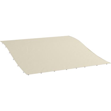 Bâche de rechange pour pergola de jardin 2,5 x 3 m avec 8 trous de drainage, polyester, 297 x 243 cm, beige