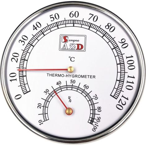 Thermomètre Hygromètre de Salle de Sauna, Mètre Celsius Moniteur \u200bpour Ateliers, Piscine, Entrepôts Spa Accessoire de sauna 12.5cm (1/3)
