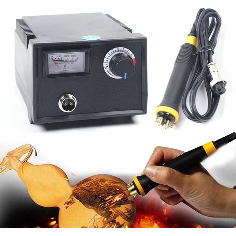 Wood Combustion Kit, Professional Fire Painting, Fire Peter with Burning Pen, Fire Piston, Digital Adjustable, Wood and Leather, Fire Painting Machine, 23 Tips (1/5)