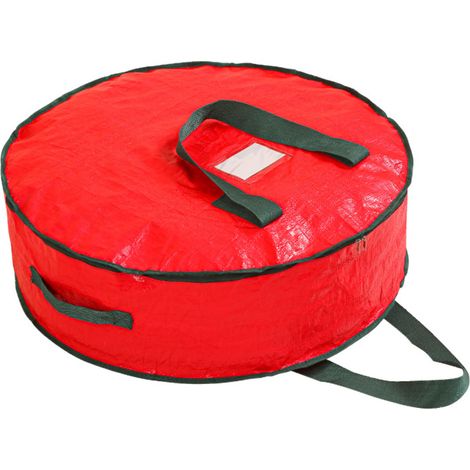 Aufbewahrungstasche für Weihnachtskränze – runde Tasche 90 x 21 cm, großes Fassungsvermögen, aus wasserdichtem Material, mit Reißverschluss und robustem Tragegriff, insektenabweisend und langlebig für (1/5)