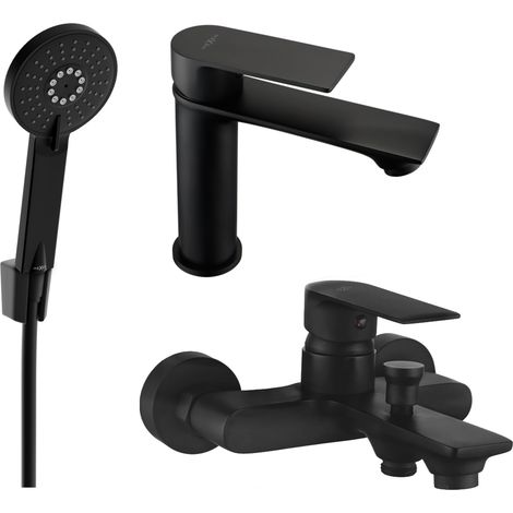 Mexen Royo R40 Badewannenset, Schwarz - 72203R40-70