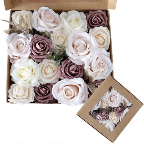 Set mit künstlichen Rosenblüten für DIY-Hochzeitssträuße und Tischdekorationen (1/5)