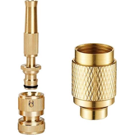 Solid Brass Hose Nozzle Heavy Duty - High Pressure Hose Nozzle For Garden Hose,khw (1/3)