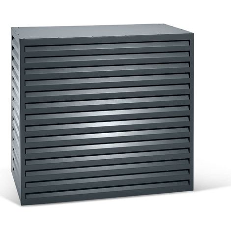 Varan Motors - SHWACC004-BL Copertura per impianto di climatizzazione in acciaio zincato antracite 120x65x110 cm � Copertura per unit� esterna di pompa di calore e climatizzatore (1/5)