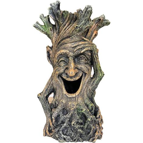 statue De Dcoration En Bois Raliste Pour Aquarium - Les Poissons Peuvent Nager Travers Le Trou Du Tronc (1/5)