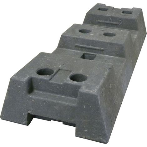 Moncoffrage – Barrière de chantier en PVC – 800 x 290 x 125 mm – 16 kg – 2 poignées pour empilage – Gabarit trous 42 mm (1/2)