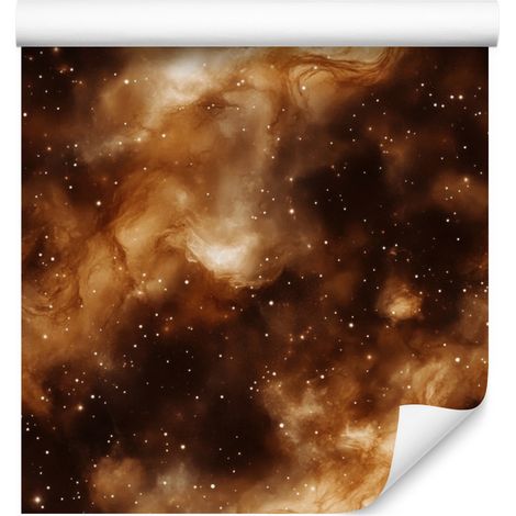Papier peint aquarelle galaxie rouille, orange, or et noir 50x1000 cm (1/5)