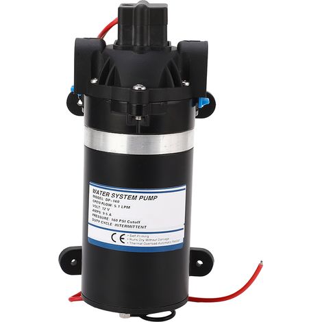 Pompe à membrane haute pression 160PSI, surpresseur d'eau 5,1L/min, hauteur d'aspiration 3m, DC12V, pour irrigation et camping. (1/5)