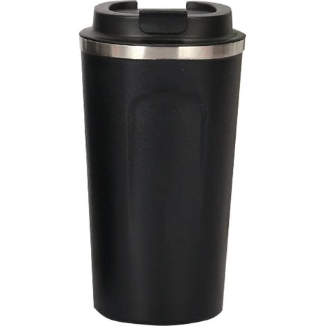 Isolierbecher (510 ml) aus Edelstahl 304 für Kaffee und Heiß-/Kaltgetränke, Schwarz (1/5)