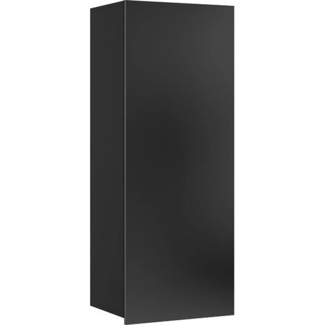 Armario de pared Remus III, Negro + Negro brillante, 117x45cm, Número de puertas: 132cm, Aglomerado laminado