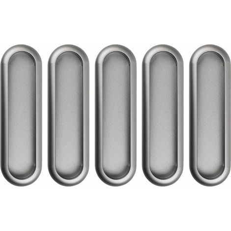 Lot de 5 poignées tiroir adhésives, alliage d'aluminium mat, sans (1/5)