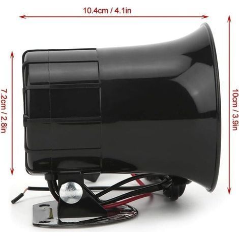 Sirene Pour Moto,Sirène de moto électrique klaxon, 12 V 30 W voiture universelle alarme de moto avertissement sirène klaxon 3 son haut-parleur fort 3 tons son fort voiture alarme de moto avertissement (1/4)