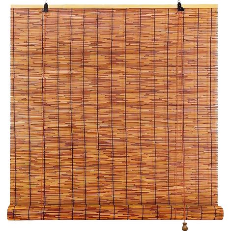Store Bambou Exterieur Enrouleur en Occultant pour Terrasse Véranda Jardins Tonnelle 45 60 90 100 120 135 150 165 cm Rideau de Roseau D'intimité Stores Romains B-003 -