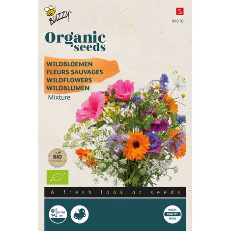 Buzzy Organic Fleurs Sauvages en mélange- Bio Semences - Ca. 2 gr