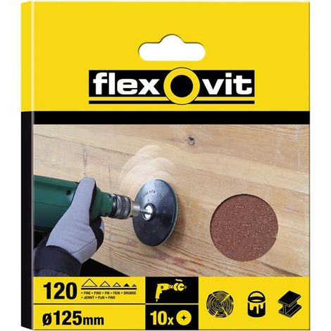 Flexovit 63642526382 Drill Mountable Disc 125mm Medium 80G Pack 10 FLV26382