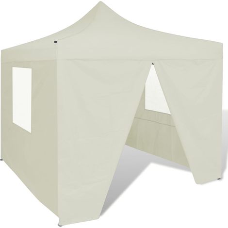FIMEI Tente pliable avec 4 parois Crème 3 x 3 m (1/5)