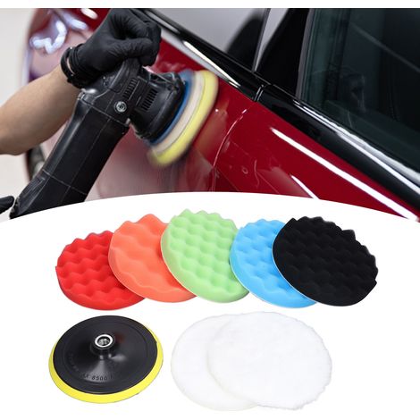 Set mit 9 vertikalen Polierschwämmen, Polierpad-Set, 15 cm großes, geprägtes Schaumstoff-Polierpad, Woll-Polierpad-Set für Auto und Boot (1/5)
