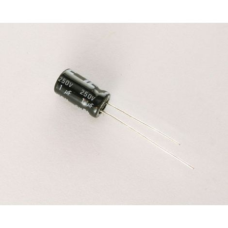Condensateur électrolytique 1uf 250v 105º 6x11mm 1mf250v105