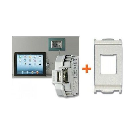 Fanton caricatore USB 2,1A 5V compatibile Vimar Idea bianca - 82890-VB