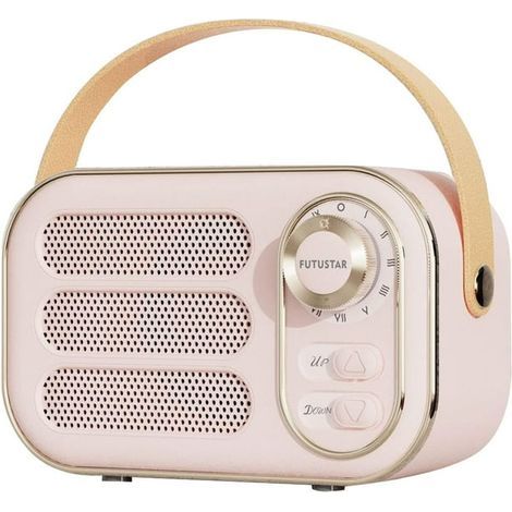 Vintage portable sans fil Vintage Bluetooth Haut - parleur, puissant son Bluetooth 5.0, carte TF de soutien, clé USB, entrée auxiliaire, style Vintage (Rose) dans la cuisine, chambre à coucher, bureau (1/5)