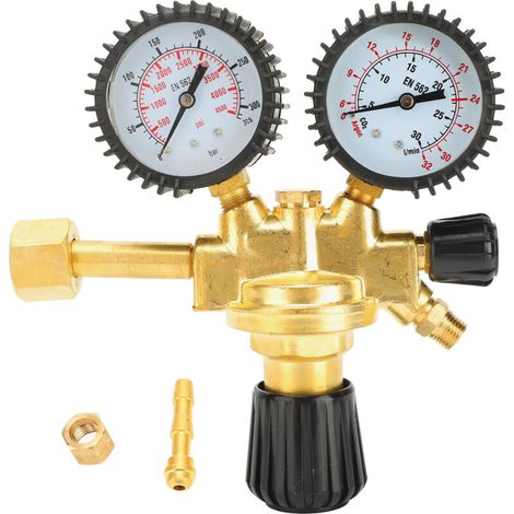 Régulateur d'oxygène avec manomètre, vanne de régulation en cuivre pur pour système d'alimentation en gaz industriel 0-25 MPa (1/5)