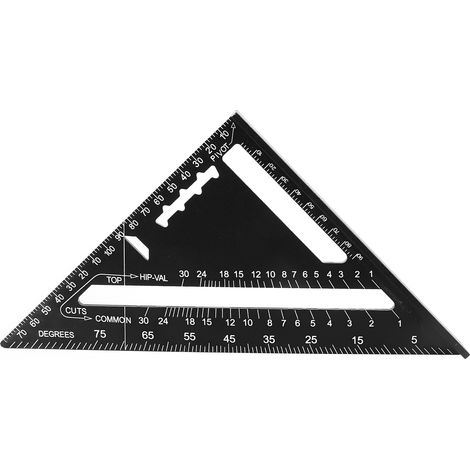 Règle triangulaire 7 pouces charpentier carré en aluminium 90 degrés 45 outil de mesure du bois Portable pour le bricolage (1/5)
