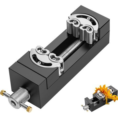 Mini self-tightening vise for drill press, ideal for jewelry making, model making and repairs (1/5)