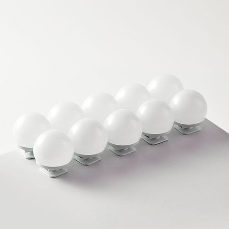 Lumière de Miroir, Led Miroir Coiffeuse Lumière Miroir Coiffeuse Maquillage Rampe Removable Lampe pour Miroir 3 Couleurs éclairage pour Coiffeuse - Lot de 10 (1/4)