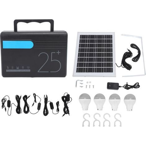 Centrale électrique portable 12 V, générateur solaire, panneau solaire, alimentation mobile pour éclairage extérieur, chargement de téléphone portable, prise UE 100-240 V (1/4)