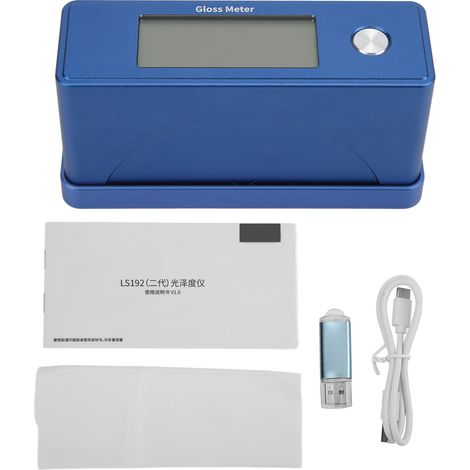 Jauge de brillance portable avec mesure en temps réel, fonction de contrôle qualité, transmission USB, batterie rechargeable, profilomètre pour revêtements et peintures. (1/5)