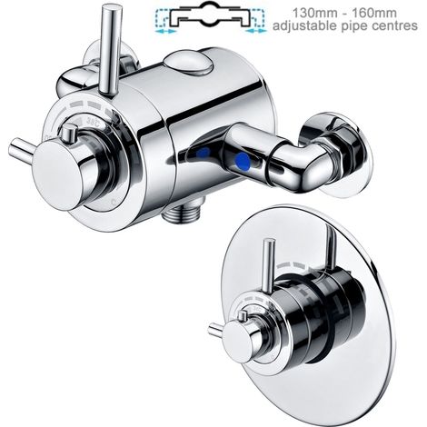 Thermostatic Concentric Concealed / Exposed Shower Mixer Valve - 135mm to 150mm