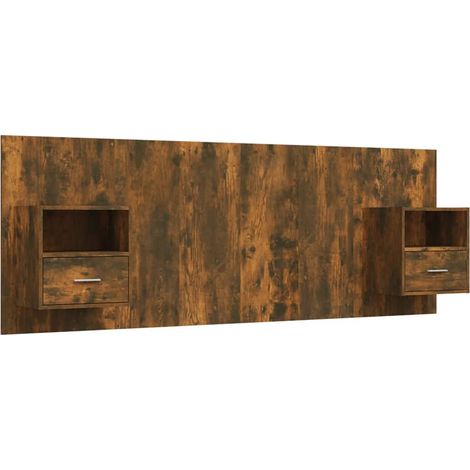 Maison Exclusive - Cabecero de cama con mesitas madera contrachap