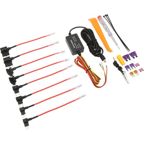 Kit de câblage pour caméra embarquée, adaptateur USB 12-28 V vers 5 V avec protection contre la surchauffe, compatible avec caméras de rétroviseur, GPS et détecteurs de radar MINI. (1/5)