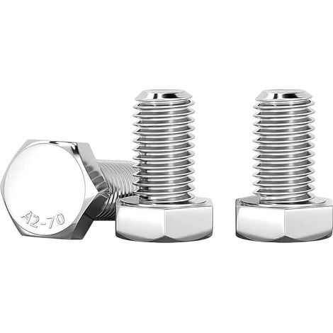 10 Pièces Boulons Hexagonaux M8 X 10mm Argent Acier Inoxydable A2 V2A Haute Résistance Boulon à TêTe Hexagonale DIN 933 Vis Inox Pour Meubles, Automobile Et Machinerie (1/5)