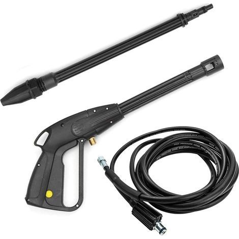Pistolet à eau haute pression M14 avec buse lotus rotative et tuyau de 5 m pour lavage voiture et nettoyage domestique réglable (1/5)