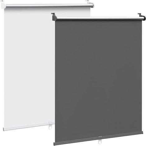WOLTU Tenda Oscurante Senza Foratura, Tenda a Rullo Coprente Termoisolante per Finestra o Porta, Protezione Privacy Carbone Nero Cordless 80x150 cm