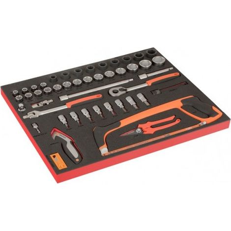 BAHCO - Module 3/3 marquage laser, douilles 1/2-douilles à choc 1/2-outils de coupe-56pc
