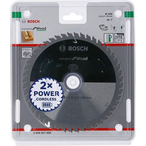 Bosch Accessories Lama Per Sega Circolare Standard For Wood (Legno, 165 x 30 x 1.5 mm, 48 Denti, Accessorio Per Sega Circolare A Batteria) (1/5)